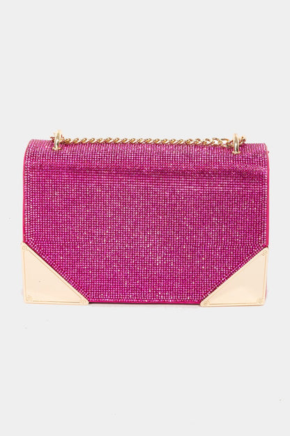 Fame Rhinestone Studded Rectangle Crossbody Bag Fame Accessories Ship from USA TikTok USA Trendsi https://www.cyberehub.com