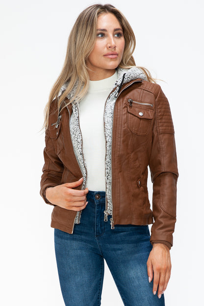 YMI Removable Faux Layered Multi-Pocket Jacket with Fuzzy Hood Apparel Featured Ship from USA Tiktok Trendsi USA USPS Walmart YMI outerwear Trendsi https://www.cyberehub.com