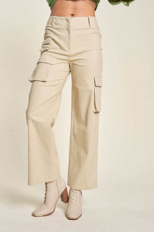 Davi & Dani Flap Pocket Mid Rise Cargo Pants Khaki Apparel Apparel Davi & Dani Ship from USA TikTok Trendsi Trendsi https://www.cyberehub.com