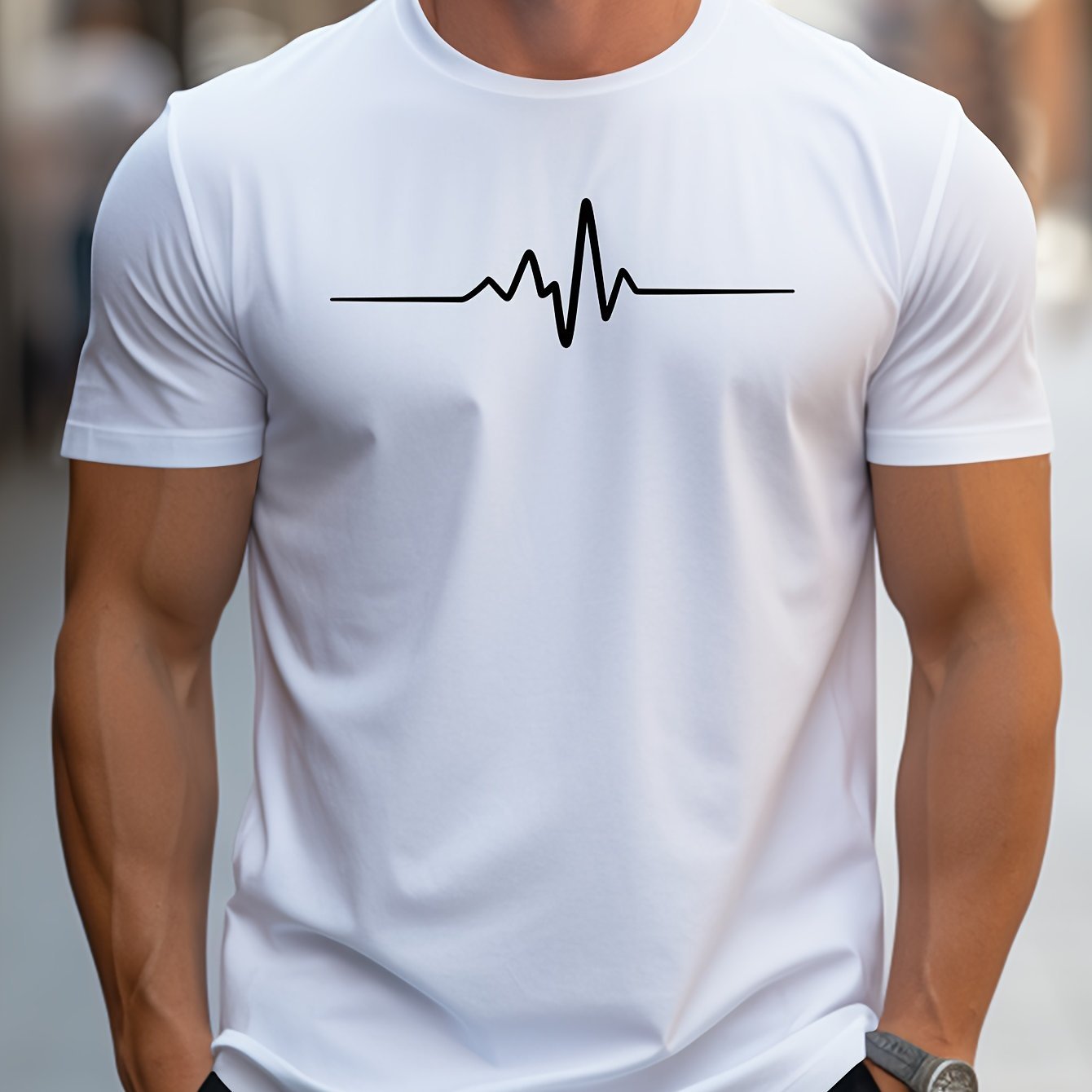 Creative Graphic Printed Men's Creative Top, Casual Short Sleeved Round Neck T-shirt, Summer Outdoor Men's Clothing White Apparel/Shirt/Graphic Shirt SNULLO https://www.cyberehub.com