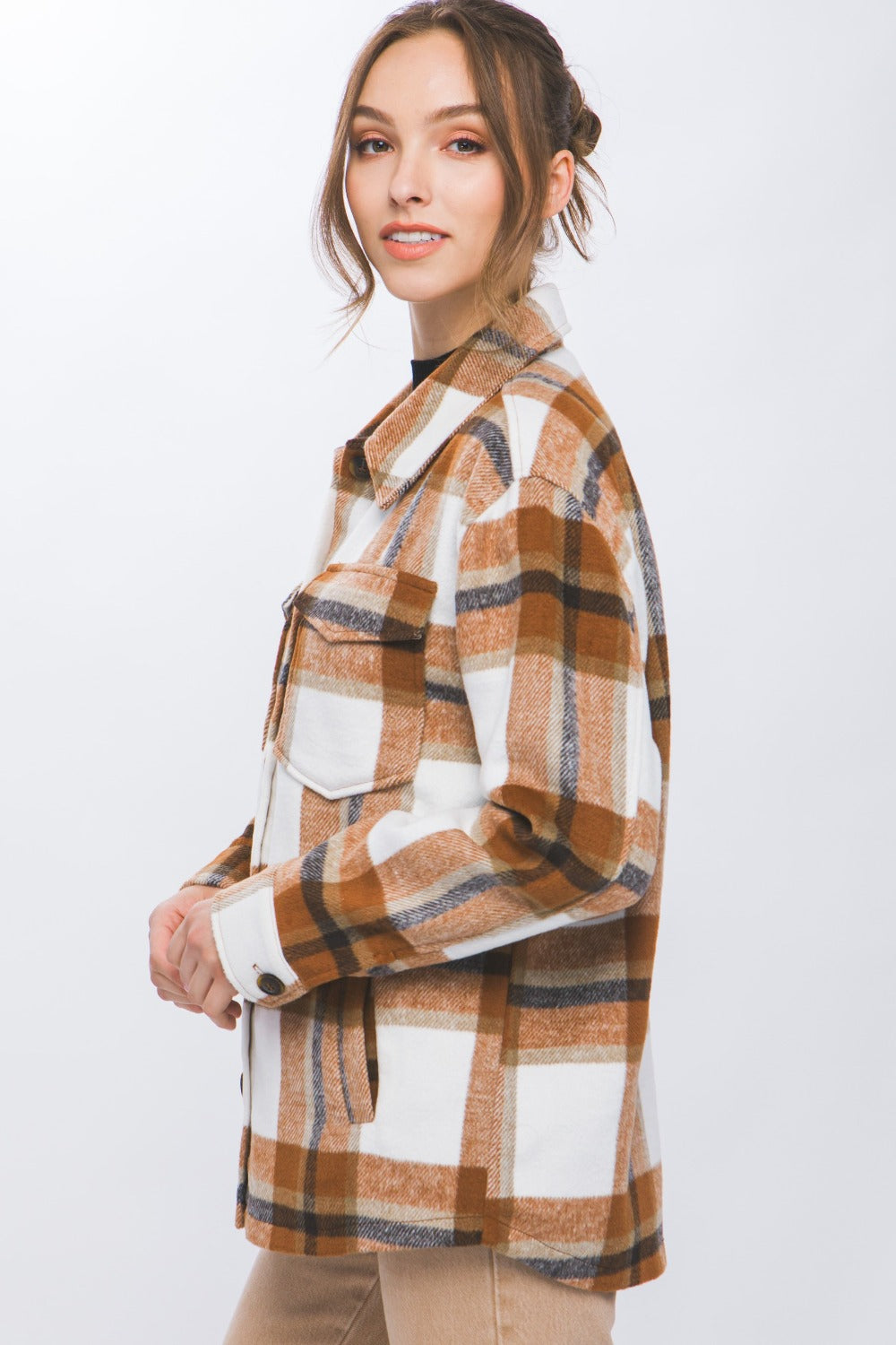 Love Tree Plaid Button Up Shacket Tops/Jackets/Sweaters Clothing Tops LOVE TREE Ship from USA TikTok Trendsi USPS Walmart Trendsi https://www.cyberehub.com