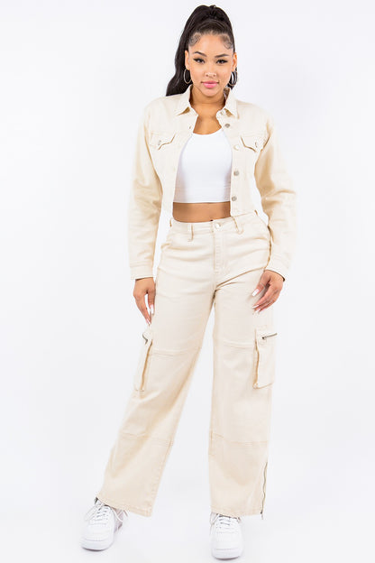 American Bazi Laced Back Cropped Jacket Tops/Jackets/Sweaters American Bazi Clothing Tops Ship from USA TikTok Trendsi USPS Walmart Trendsi https://www.cyberehub.com