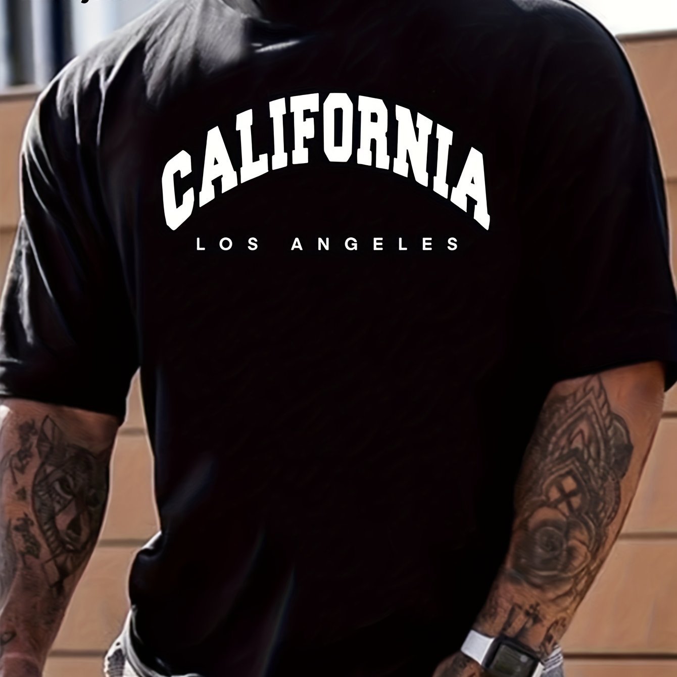 CALIFORNIA Print, Men's Flat Design Round Neck Activity T-shirt, Summer Casual Comfortable T-shirt, Men's Top Suitable For Daily Gym Exercise And Running Black Apparel/Shirt/Graphic Shirt SNULLO https://www.cyberehub.com