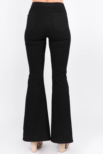 American Bazi Side Slit Flare Jeans Bottoms American Bazi Bottoms Clothing Ship from USA Women Trendsi https://www.cyberehub.com
