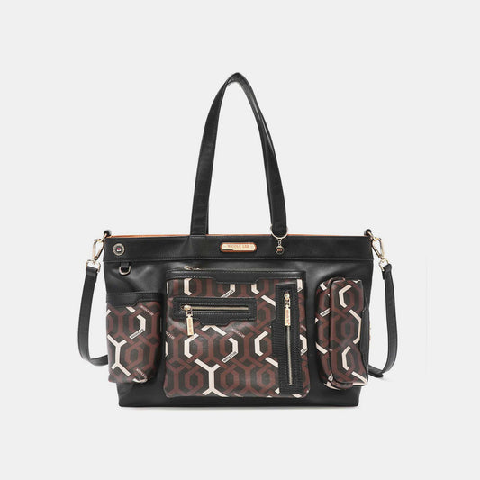 Nicole Lee USA Geometric Pattern Large Handbag Brown One Size Bag Bag Nicole Lee USA Ship from USA Women Trendsi https://www.cyberehub.com