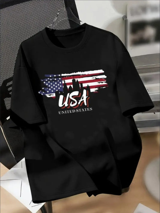 Casual T-Shirt For Boys Featuring The USA Flag Apparel/Shirt/Graphic Shirt SNULLO https://www.cyberehub.com
