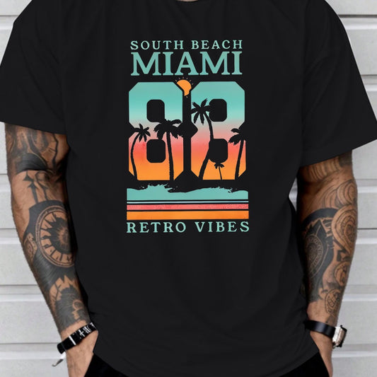 Miami South Beach Redovis Printed T-shirt, Men's T-shirt, Summer Casual Short Sleeved T-shirt Apparel/Shirt/Graphic Shirt SNULLO https://www.cyberehub.com