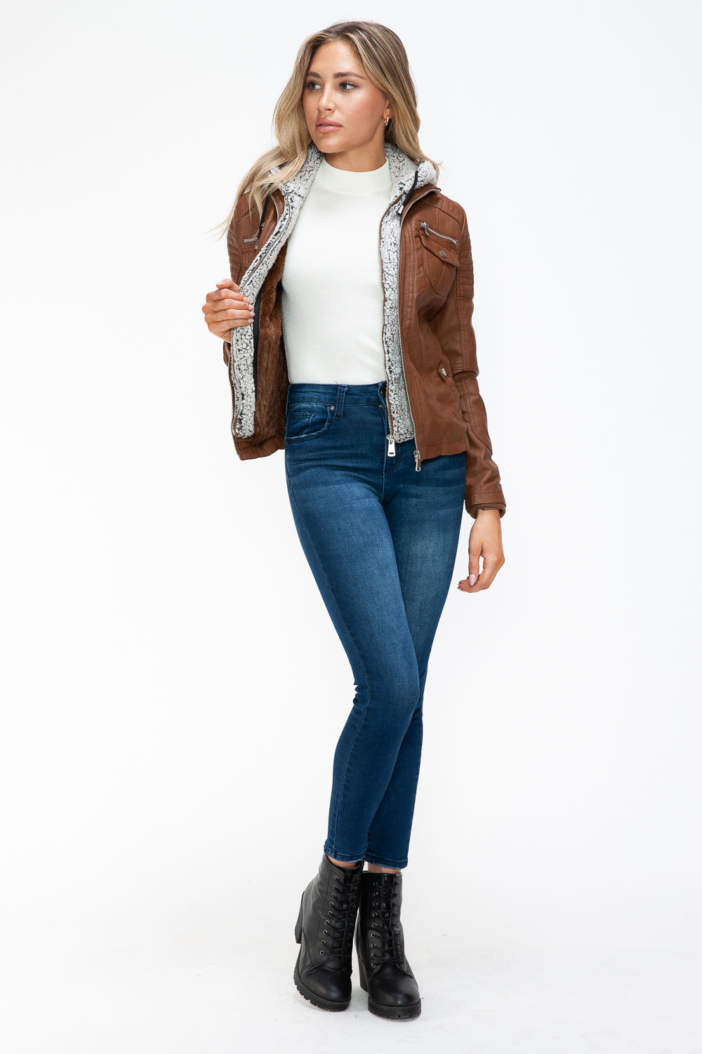 YMI Removable Faux Layered Multi-Pocket Jacket with Fuzzy Hood Apparel Featured Ship from USA Tiktok Trendsi USA USPS Walmart YMI outerwear Trendsi https://www.cyberehub.com