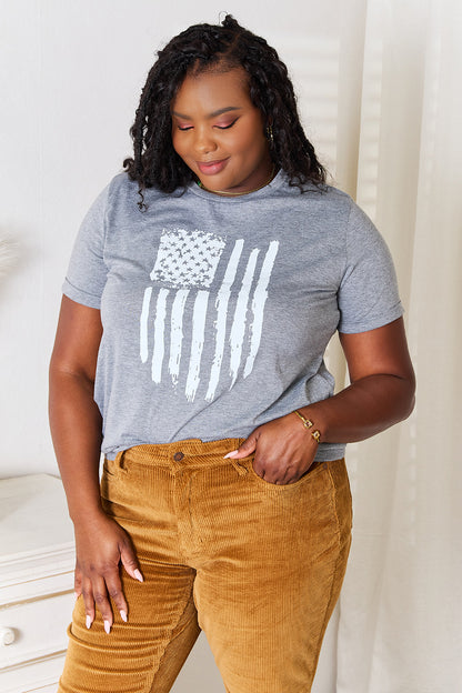 Simply Love US Flag Graphic Cuffed Sleeve T-Shirt Apparel/Tops Memorial Day Sale Ship from USA Simply Love TikTok Tops Trendsi USPS Walmart Walmart Apparel Trendsi https://www.cyberehub.com