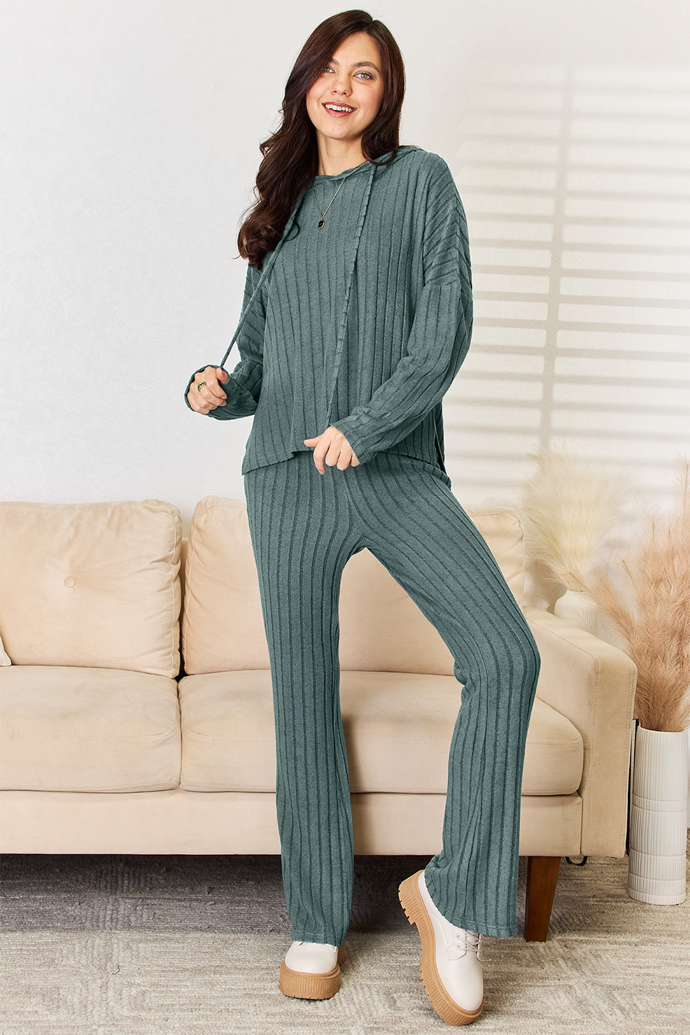 Basic Bae Full Size Ribbed Drawstring Hooded Top and Straight Pants Set Deep Teal Apparel/Tops Basic Bae Ship from USA TikTok Tops Trendsi USPS Walmart Walmart Apparel Trendsi https://www.cyberehub.com