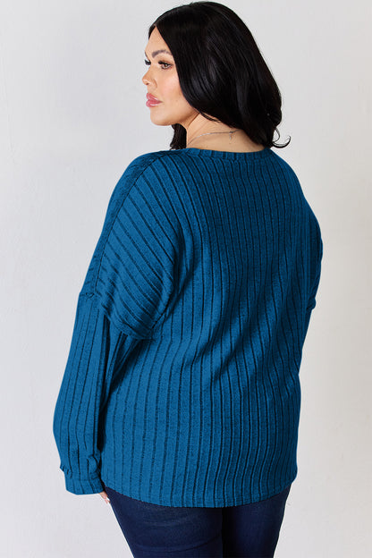 Basic Bae Full Size Ribbed Half Button Long Sleeve T-Shirt Apparel/Tops Basic Bae Ship from USA TikTok Tops Trendsi USPS Walmart Walmart Apparel Trendsi https://www.cyberehub.com