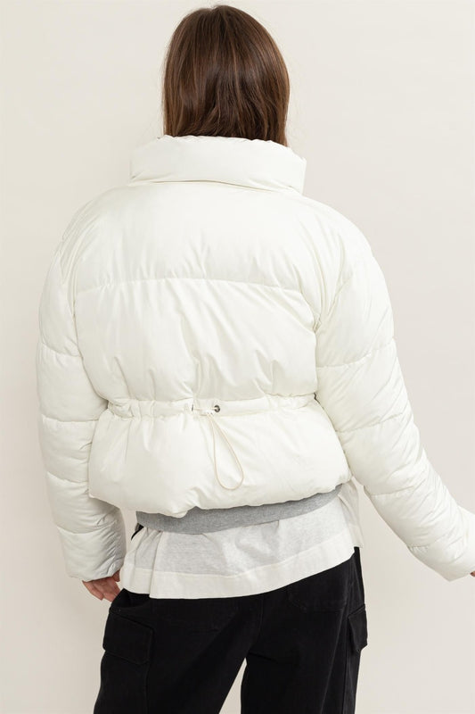 HYFVE Quilted Back Drawstring Puffer Jacket Shirt Apparel Clothing Tops HYFVE Ship from USA Shirts USA Women Trendsi https://www.cyberehub.com