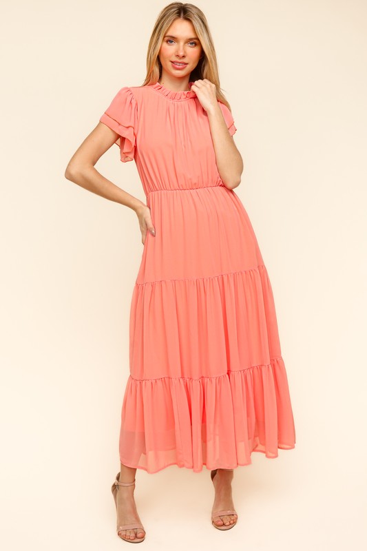 Haptics Full Size Tiered Frill Mock Neck Short Sleeve Dress Apparel Apparel Haptics Ship from USA TikTok Trendsi Trendsi https://www.cyberehub.com