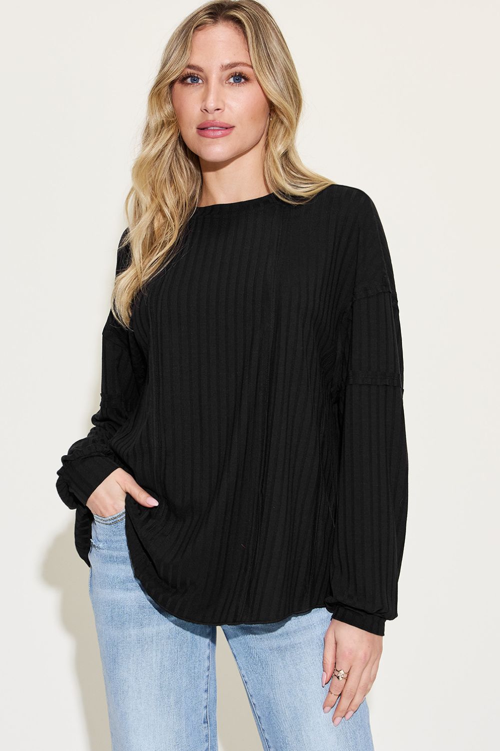Basic Bae Full Size Ribbed Round Neck Long Sleeve T-Shirt Black Apparel/Tops Basic Bae Ship from USA TikTok Tops Trendsi USPS Walmart Walmart Apparel Trendsi https://www.cyberehub.com