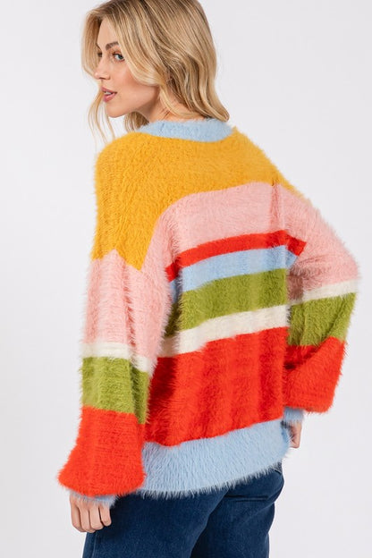 SAGE + FIG Color Block Round Neck Dropped Shoulder Sweater Apparel Apparel SAGE+FIG Ship from USA TikTok Trendsi Trendsi https://www.cyberehub.com