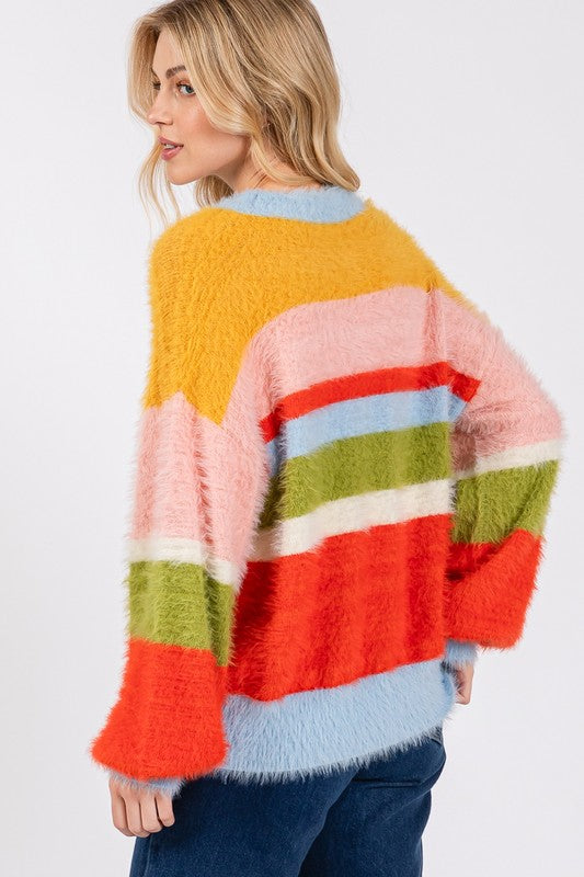 SAGE + FIG Color Block Round Neck Dropped Shoulder Sweater Apparel Apparel SAGE+FIG Ship from USA TikTok Trendsi Trendsi https://www.cyberehub.com