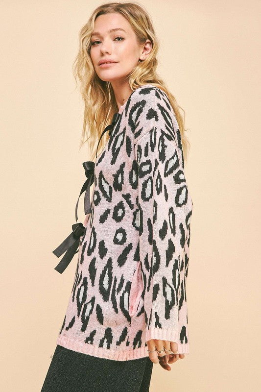 Davi & Dani Leopard Ribbon Tie Front Loose Fit Cardigan Tops/Jackets/Sweaters Clothing Tops Davi & Dani Ship from USA TikTok Trendsi USPS Walmart Trendsi https://www.cyberehub.com