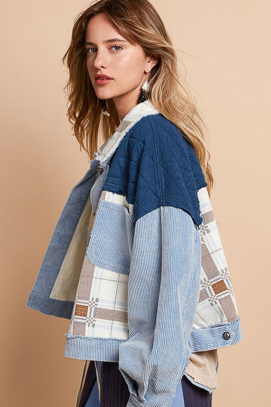 POL Corduroy Jacquard Patchwork Button Up Jacket Apparel Apparel POL Ship from USA TikTok Trendsi Trendsi https://www.cyberehub.com