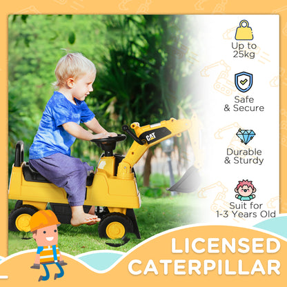 Aosom Excavator Ride on Toy, CAT Licensed Kids Manual Pedal Ride on Excavator with Manual Shovel, Horn, Hidden Storage for 18-36 Months Boys and Girls, Yellow Car Giga GNJ Toys Walmart Giga https://www.cyberehub.com