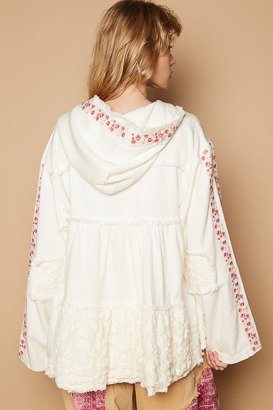 POL Embroidered Lace Patch Zip Up Hooded Jacket Apparel Apparel POL Ship from USA TikTok Trendsi Trendsi https://www.cyberehub.com