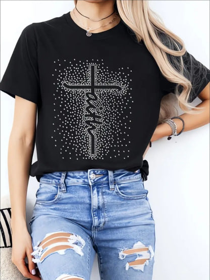 The Bible Ladies' Casual Loose Short Sleeves, T-shirts, Basic Tops, Unique Rest, Holiday Gifts Are Preferred, Suitable For Women's Wear In Spring And Summer, Teenagers And Girls Black Apparel/Shirt/Graphic Shirt SNULLO https://www.cyberehub.com