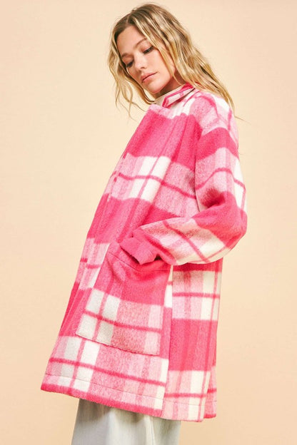 Davi & Dani Plaid Open Front Drop Shoulder Longline Coat Apparel Davi & Dani Featured Ship from USA Tiktok Trendsi USA USPS Walmart Trendsi https://www.cyberehub.com
