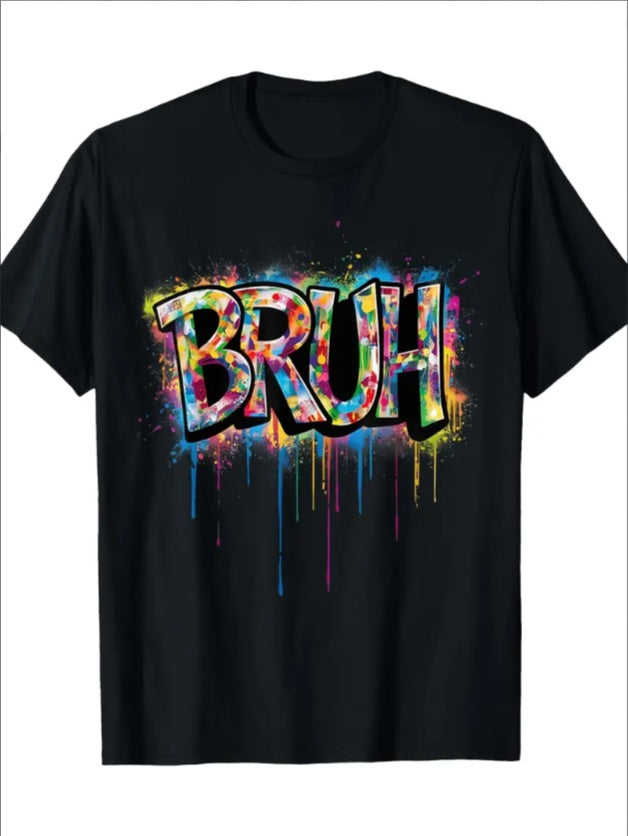 Boys Bruh Funny Saying Meme Graffiti Aesthetic Teens T-Shirt Black Apparel/Shirt/Graphic Shirt SNULLO https://www.cyberehub.com