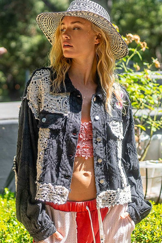 POL Crochet Patch Embroidered Button Up Jacket Apparel Apparel POL Ship from USA TikTok Trendsi Trendsi https://www.cyberehub.com