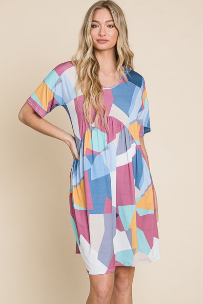 BOMBOM Ruched Color Block Short Sleeve Dress Apparel/Dress BOMBOM Dress Ship from USA TikTok Trendsi USPS Walmart Walmart Apparel Trendsi https://www.cyberehub.com
