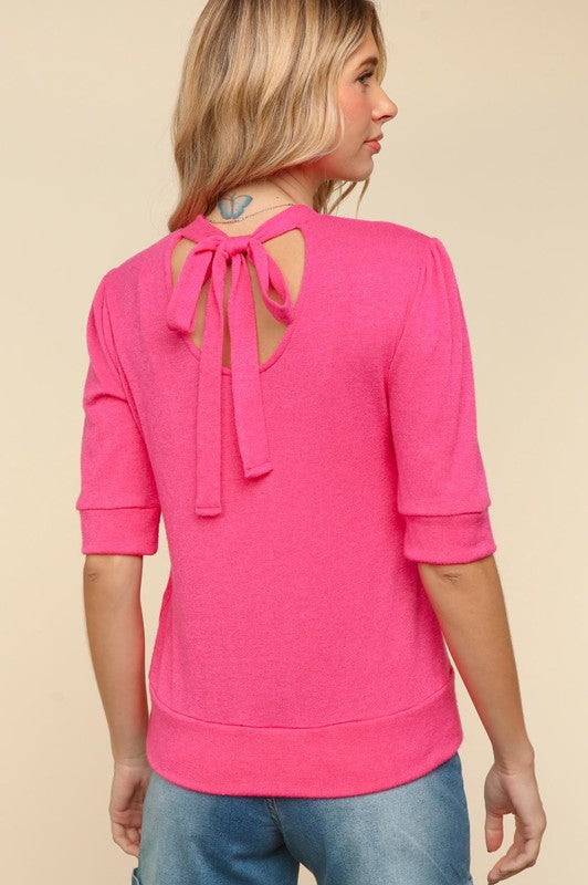 Haptics Tied Back Mock Neck Half Sleeve Knit Top Apparel Apparel Haptics Ship from USA TikTok Trendsi Trendsi https://www.cyberehub.com