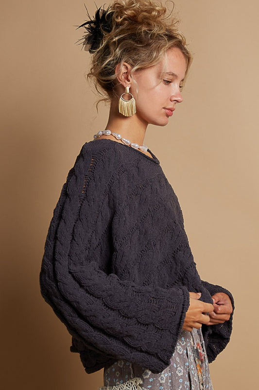 POL Round Neck Cable Knit Cropped Sweater Shirt Apparel Clothing Tops POL price-change-job-active Ship from USA Shirts USA Women Trendsi https://www.cyberehub.com