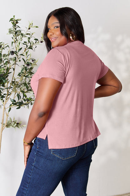 Basic Bae Full Size Round Neck Short Sleeve T-Shirt Apparel/Tops Basic Bae Ship from USA TikTok Tops Trendsi USPS Walmart Walmart Apparel Trendsi https://www.cyberehub.com
