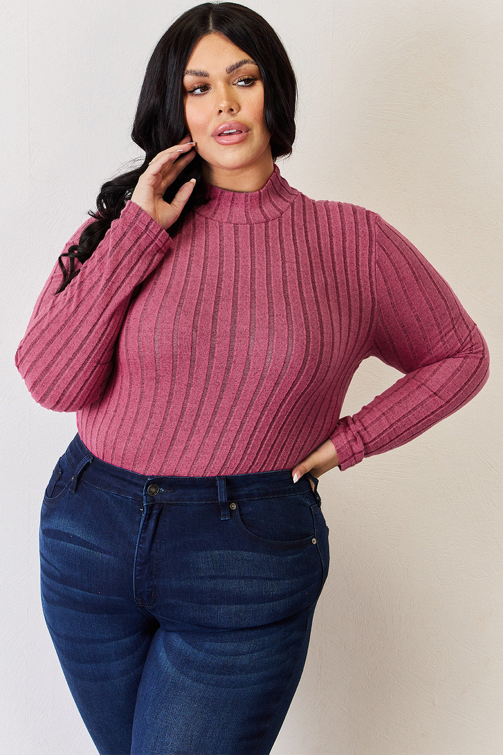 Basic Bae Full Size Ribbed Mock Neck Long Sleeve T-Shirt Apparel/Tops Basic Bae Ship from USA TikTok Tops Trendsi USPS Walmart Walmart Apparel Trendsi https://www.cyberehub.com