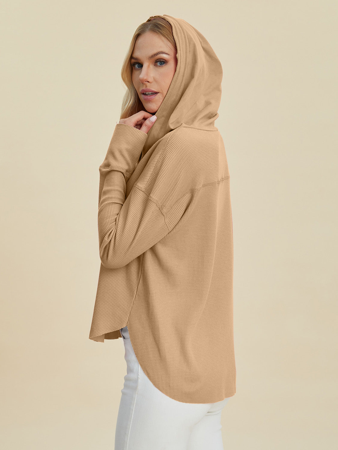 Double Take Full Size High-Low Dropped Shoulder Long Sleeve Hoodie Tops/Jackets/Sweaters Clothing Tops Doorbusters Double Take Ship from USA TikTok Trendsi USPS Walmart Trendsi https://www.cyberehub.com