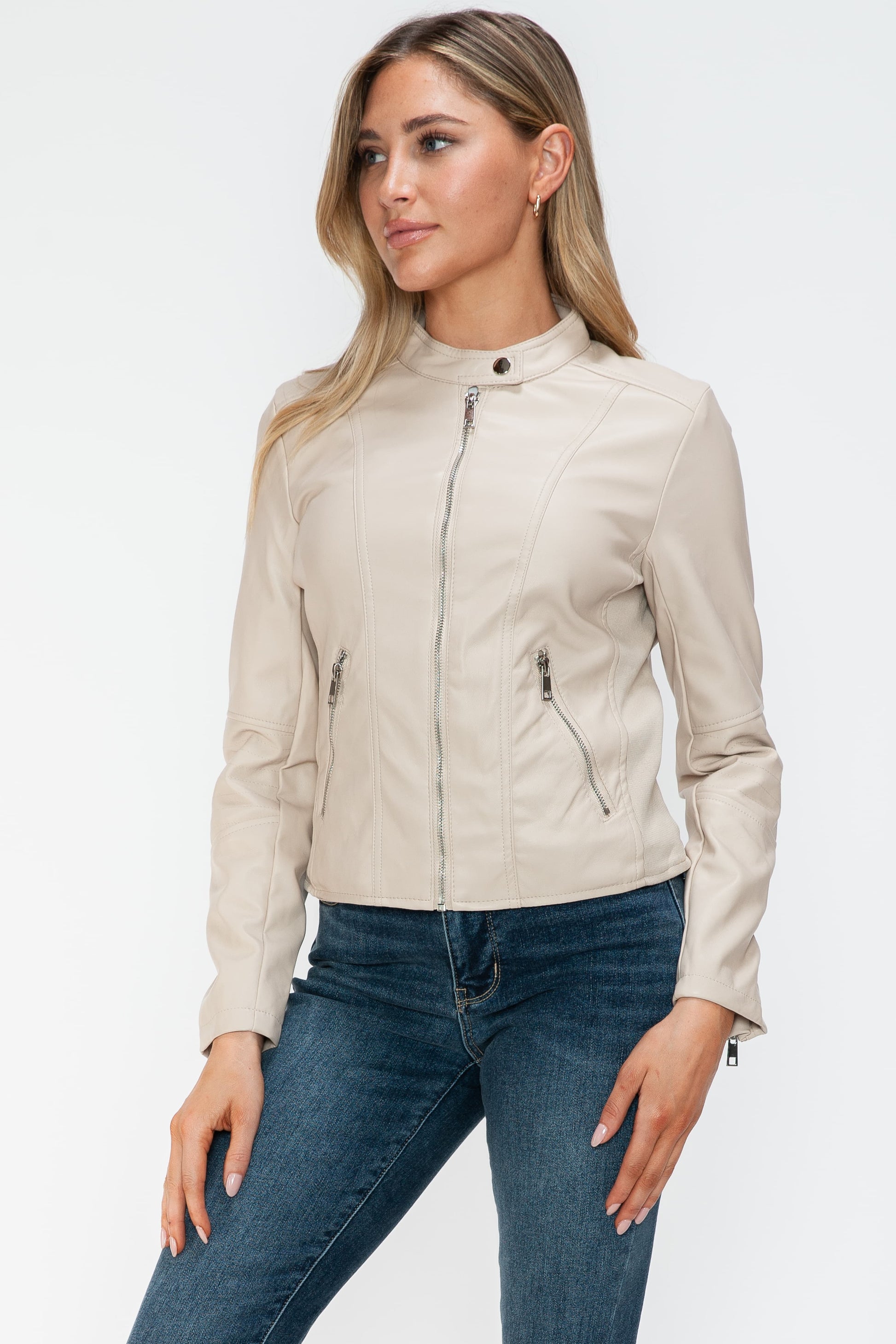 Snobbish PU Leather Zip Up Jacket with Pockets Tops/Jackets/Sweaters Clothing Tops Ship from USA Snobbish TikTok Trendsi USPS Walmart Trendsi https://www.cyberehub.com