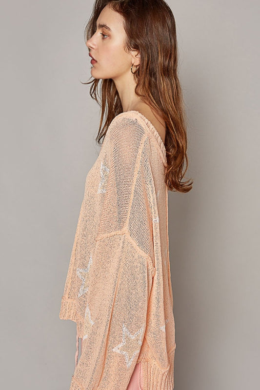POL V-Neck Long Sleeve Star Print Knit Top Shirt Apparel Clothing Tops POL Ship from USA Shirts USA Women Trendsi https://www.cyberehub.com