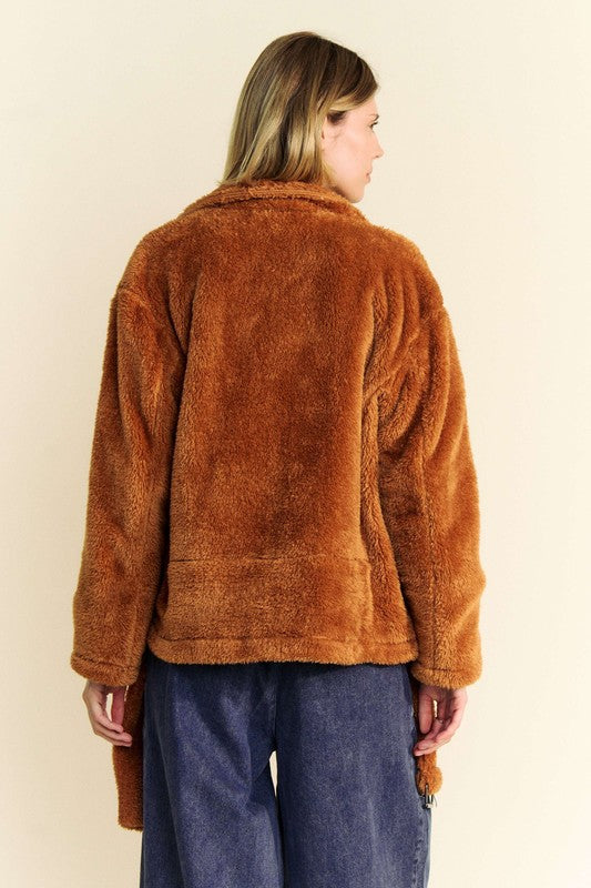 Davi & Dani Fuzzy Zip Up Collared Neck Jacket Apparel Apparel Davi & Dani Ship from USA TikTok Trendsi Trendsi https://www.cyberehub.com