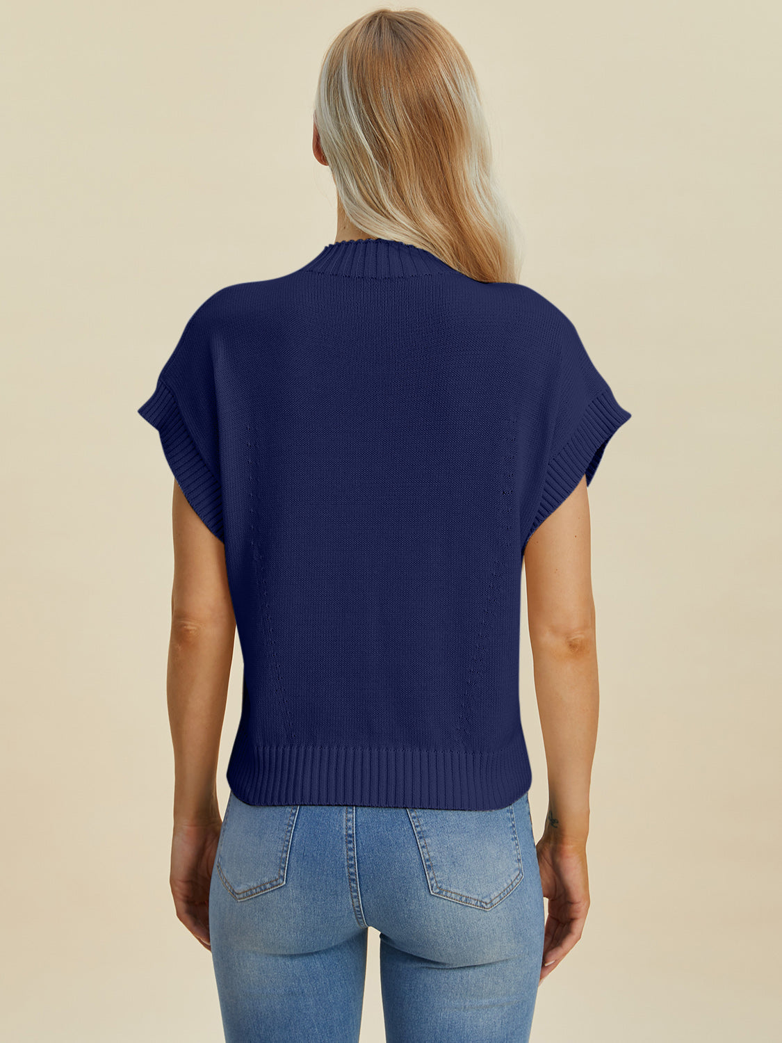 Double Take Full Size Mock Neck Short Sleeve Sweater Shirt Apparel Clothing Tops Double Take Ship from USA Shirts USA Women Trendsi https://www.cyberehub.com