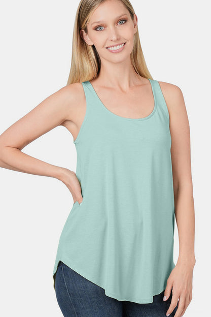 Zenana Round Neck Curved Hem Tank Apparel/Tops Ship from USA TikTok Tops Trendsi USPS Walmart Walmart Apparel Zenana Trendsi https://www.cyberehub.com