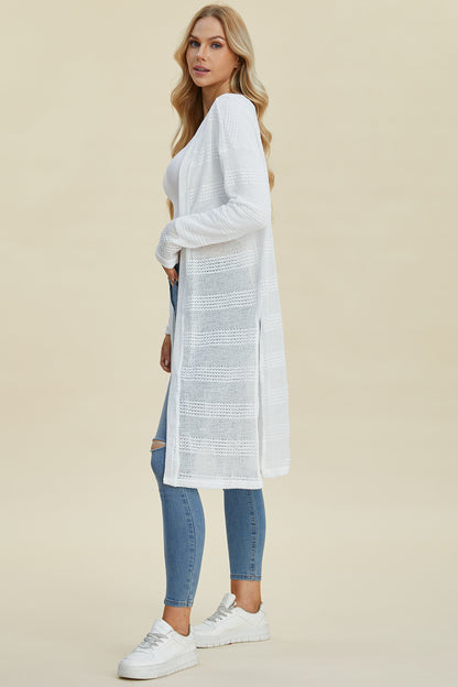 Double Take Full Size Open Front Longline Cardigan Shirt Apparel Clothing Tops Double Take Ship from USA Shirts USA Women Trendsi https://www.cyberehub.com