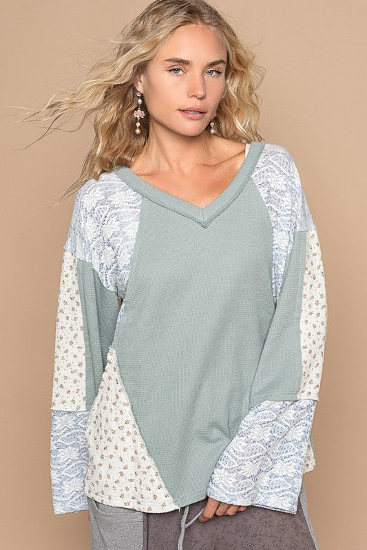 POL Lace Floral Round Neck Knit Top Air Force Blue Tops/Jackets/Sweaters Clothing Tops POL Ship from USA TikTok Trendsi USPS Walmart Trendsi https://www.cyberehub.com