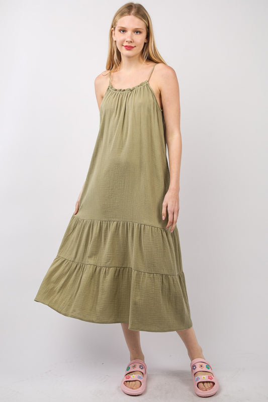 VERY J Ruffled A-Line Midi Cami Dress Earth Apparel/Dress Dress Ship from USA TikTok Trendsi USPS VERY J Walmart Walmart Apparel Trendsi https://www.cyberehub.com