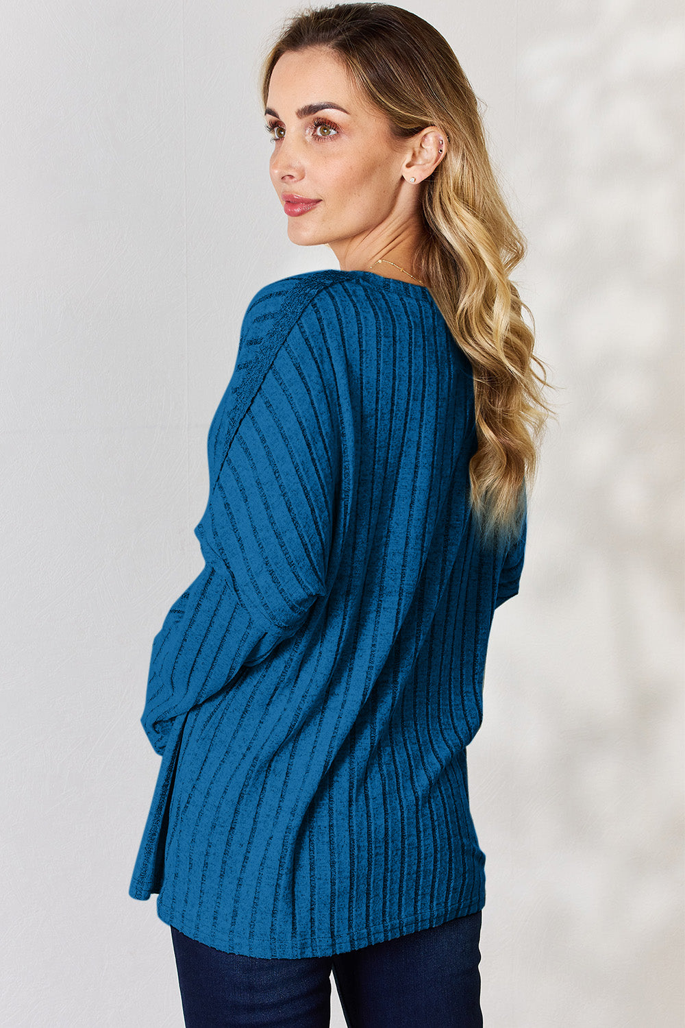 Basic Bae Full Size Ribbed Half Button Long Sleeve T-Shirt Apparel/Tops Basic Bae Ship from USA TikTok Tops Trendsi USPS Walmart Walmart Apparel Trendsi https://www.cyberehub.com