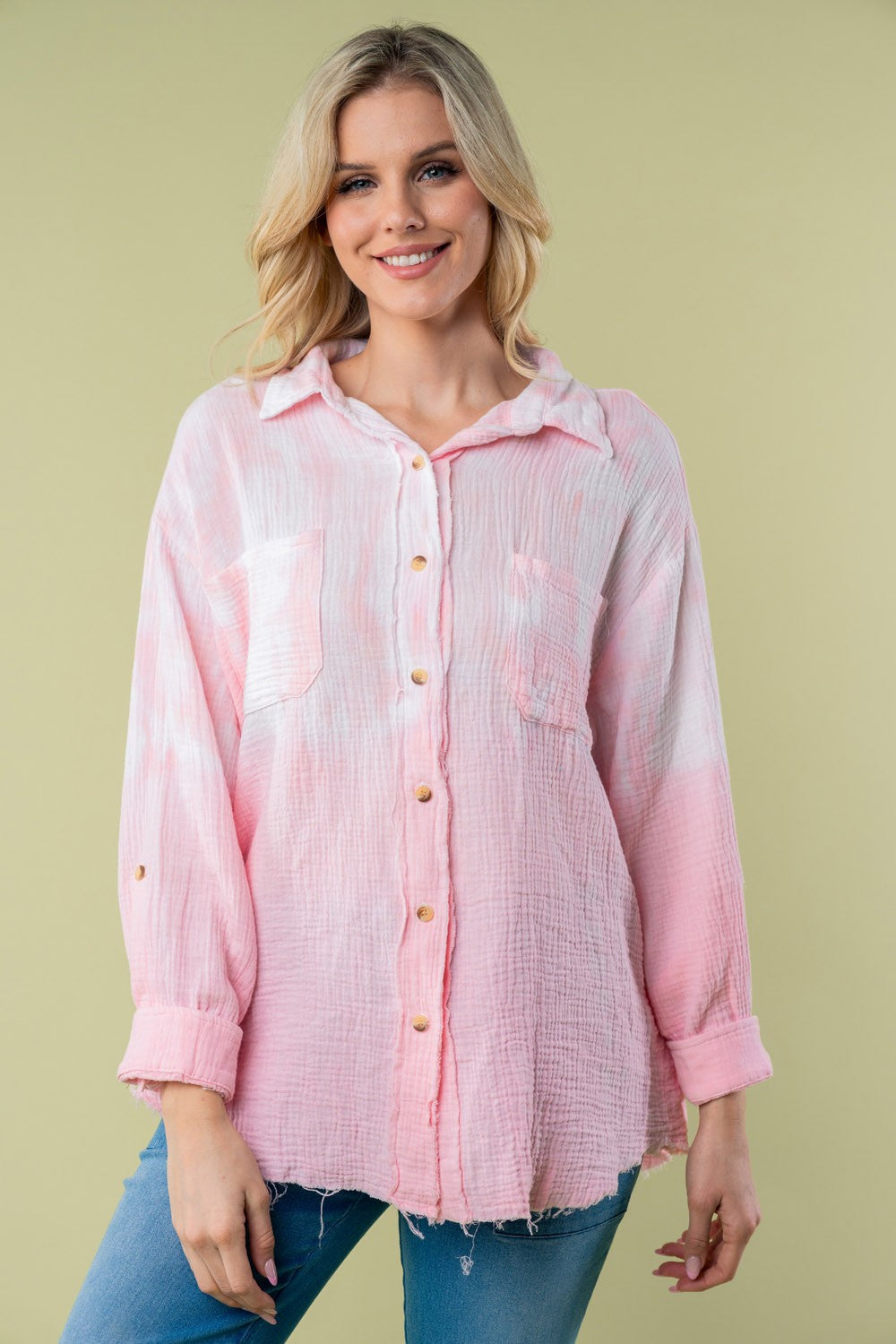White Birch Full Size Long Sleeve Tie Dye Shirt Apparel/Tops Ship from USA TikTok Tops Trendsi USPS Walmart Walmart Apparel White Birch Trendsi https://www.cyberehub.com