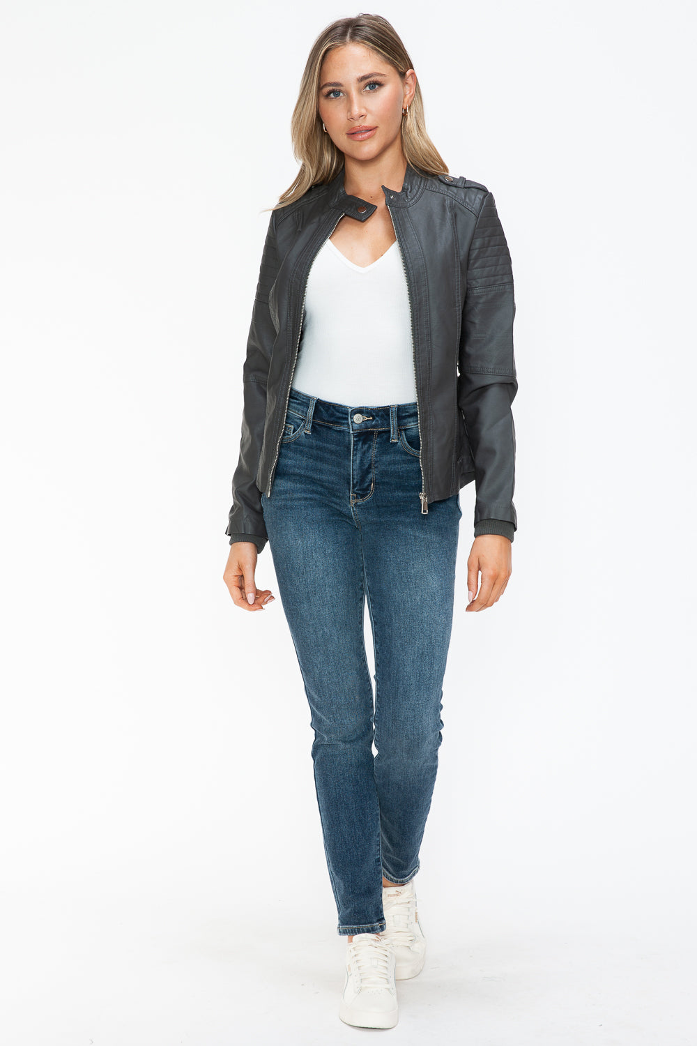 Snobbish PU Leather Biker Jacket with Side Zip Pockets Apparel Featured Ship from USA Snobbish Tiktok Trendsi USA USPS Walmart Trendsi https://www.cyberehub.com
