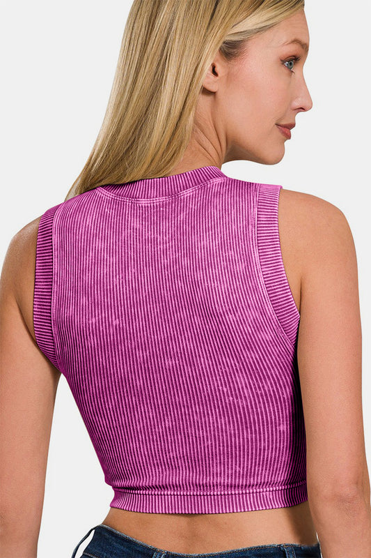 Zenana Washed Ribbed Seamless Crop Tank with Bra Pad Tops/Jackets/Sweaters Clothing Tops Ship from USA TikTok Trendsi USPS Walmart Zenana Trendsi https://www.cyberehub.com