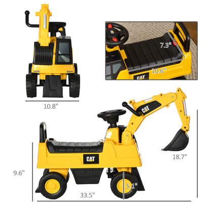 Aosom Excavator Ride on Toy, CAT Licensed Kids Manual Pedal Ride on Excavator with Manual Shovel, Horn, Hidden Storage for 18-36 Months Boys and Girls, Yellow Car Giga GNJ Toys Walmart Giga https://www.cyberehub.com