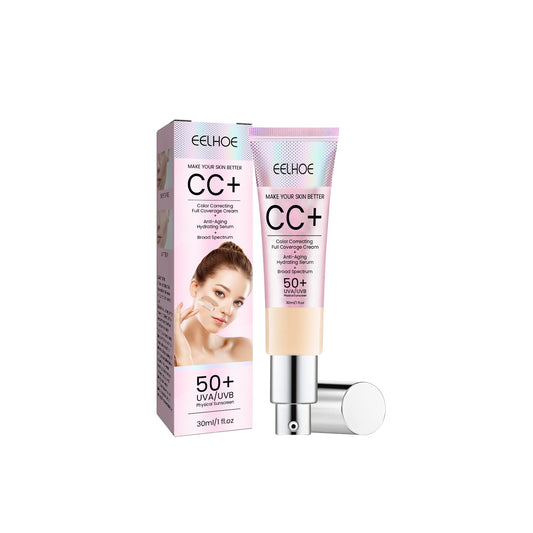 EELHOE Face Repair Cc Cream Natural Concealer Waterproof Non-removal Makeup Hydration Moisturizing Repair Whitening Skin Health Beauty CJ USa USPS Muqe https://www.cyberehub.com