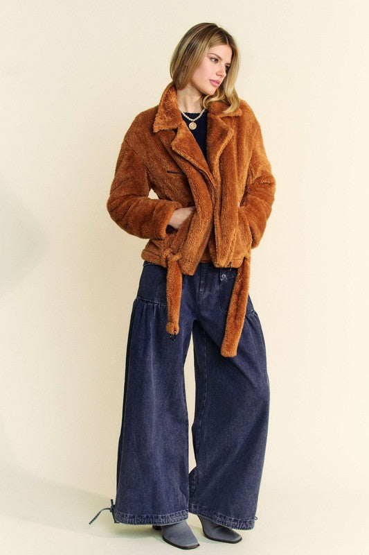 Davi & Dani Fuzzy Zip Up Collared Neck Jacket Apparel Apparel Davi & Dani Ship from USA TikTok Trendsi Trendsi https://www.cyberehub.com
