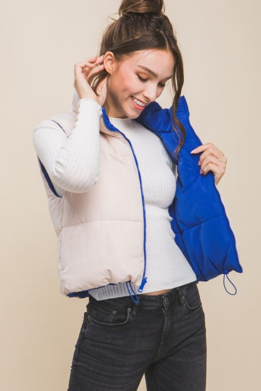 Love Tree Zip Up Cropped Contrast Reversible Vest Tops/Jackets/Sweaters Clothing Tops LOVE TREE Ship from USA TikTok Trendsi USPS Walmart Trendsi https://www.cyberehub.com